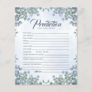 Greenery Flower Baby Shower Prediction Game