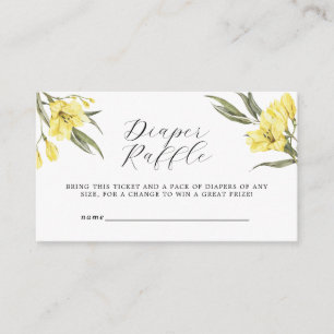 Greenery Flowers Baby Shower Diaper Raffle Enclosure Card