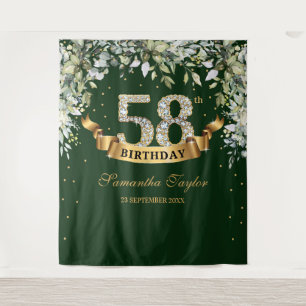 Greenery folaige leaves eucalyptus gold birthday tapestry