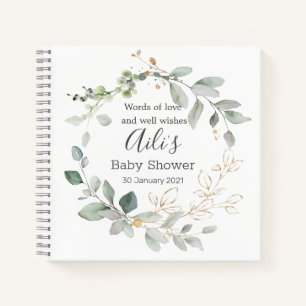 Greenery foliage Baby Shower Guest Book