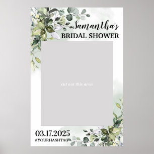 Greenery Foliage Boho Bridal Shower Photo Prop Poster