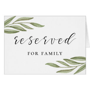 Greenery foliage calligraphy wedding reserved sign
