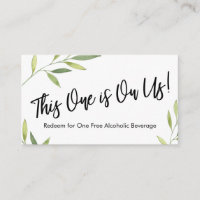 Greenery Foliage Drink Ticket Enclosure Cards