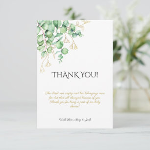 Greenery foliage eucalyptus baby shower Thank You Card