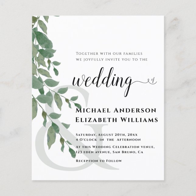 Greenery Foliage Eucalyptus Wedding Invitation (Front)