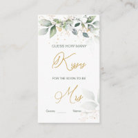 Greenery foliage Guess How Many Kisses Game