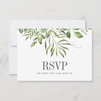 Greenery Foliage Leafy Wedding RSVP Card