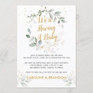 Greenery foliage  We're having a Baby Announcement