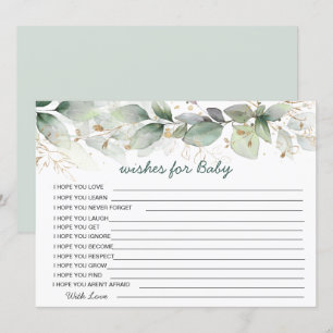 Greenery foliage Wishes for Baby Shower Game Invitation