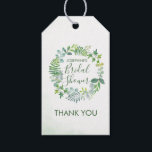 Greenery Foliage Wreath Bridal Shower Favour Gift Tags<br><div class="desc">These bridal shower favour tags feature a beautiful watercolor greenery wreath. You can personalise them with the bride's name.They are part of a collection which includes a range of wedding stationery and bridal products featuring this design. Please visit the collection pages in our store to see the full range of...</div>