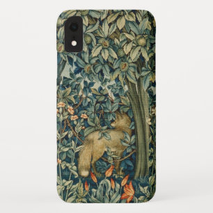 GREENERY,FOREST ANIMALS Fox ,Pheasant,Green Floral iPhone XR Case