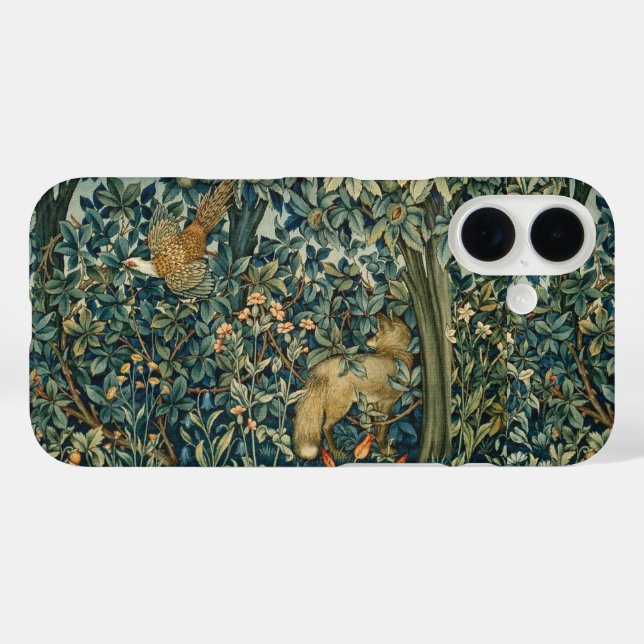 GREENERY,FOREST ANIMALS Fox ,Pheasant,Green Floral Case-Mate iPhone Case (Back (Horizontal))