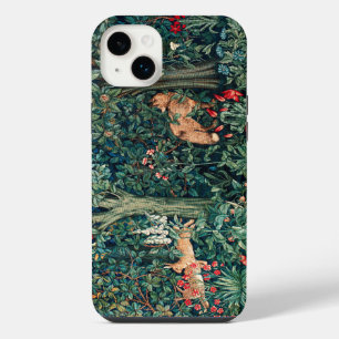 GREENERY,FOREST ANIMALS Hares ,Fox,Green Floral iPhone 14 Plus Case