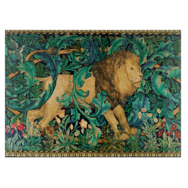 GREENERY,FOREST ANIMALS  LION Floral  Cutting Boar Board (Front)