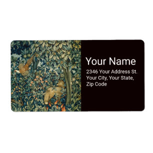 GREENERY,FOREST ANIMALS Pheasant ,Fox,Green Floral