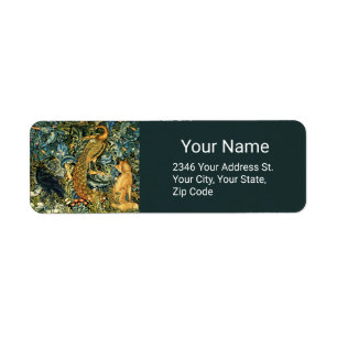 GREENERY,FOREST ANIMALS Pheasant ,Fox,Green Floral