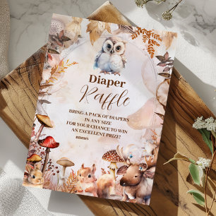 Greenery Forest Animals Woodlan Diapper Raffle Enclosure Card