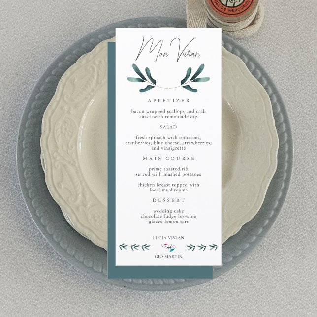 Greenery Forest Wedding Dinner Menu Card (Creator Uploaded)