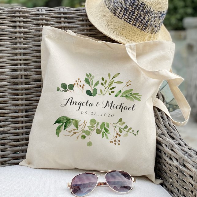 Greenery frame Bridesmaid Personalised Tote Bag (Creator Uploaded)