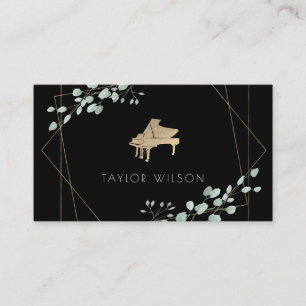 greenery frame piano business card