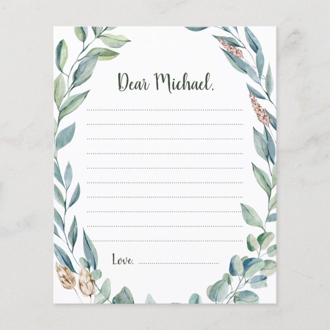 Greenery Frame Time Capsule Card (Front)