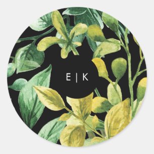 Greenery Fresh Leaf Modern Wedding Classic Round Sticker
