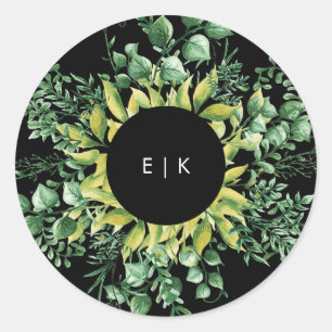 Greenery Fresh Leaf Modern Wedding Classic Round Sticker