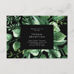 Greenery Fresh Leaf Modern Wedding Reception Card