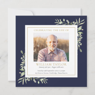 Greenery Funeral Memorial Order Of Service Program