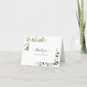 Greenery Funeral Memorial Wedding Shower Folded Thank You Card