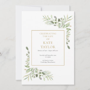 Greenery Funeral Order Of Service Program Card