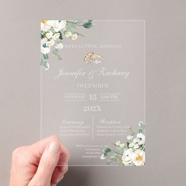 Greenery garden acrylic wedding acrylic invitations (Insitu (Handheld))