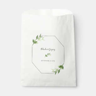Greenery Garden Leaves Frame Wedding Favour Bags