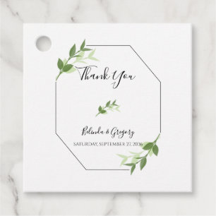 Greenery Garden Leaves Frame Wedding Gift Favour Tags