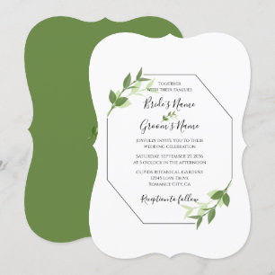 Greenery Garden Leaves Frame Wedding Invitations