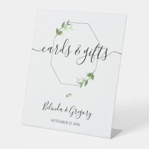 Greenery Garden Leaves Frame Wedding  Pedestal Sign