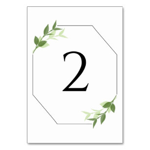 Greenery Garden Leaves Frame Wedding Table Number