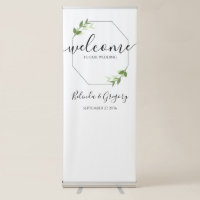 Greenery Garden Leaves Frame Wedding Welcome Sign