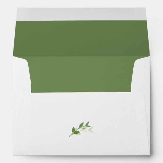 Greenery Garden Leaves Wedding Invitation Envelope (Back (Bottom))