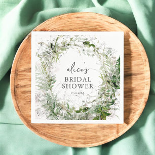 Greenery Garden Script Bridal Shower Napkin