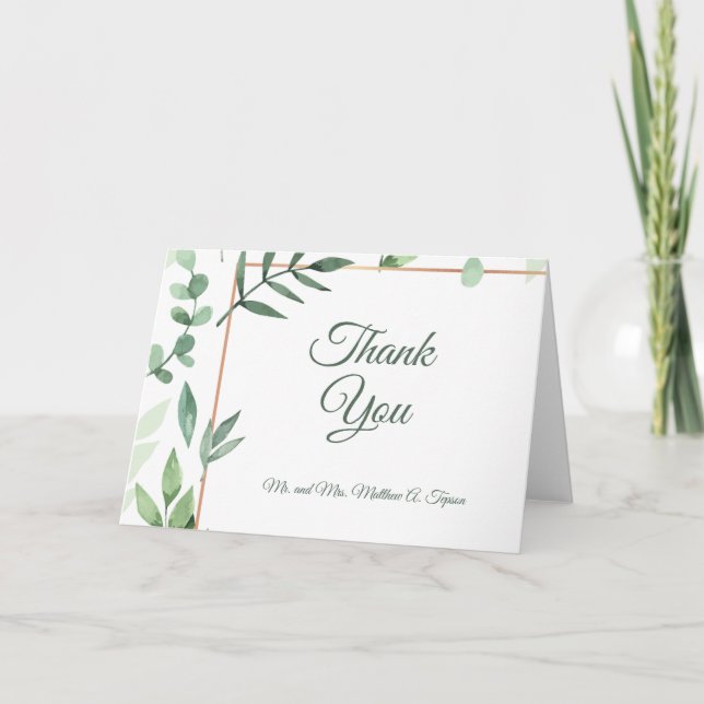 Greenery Garden Thank You Notes (Front)