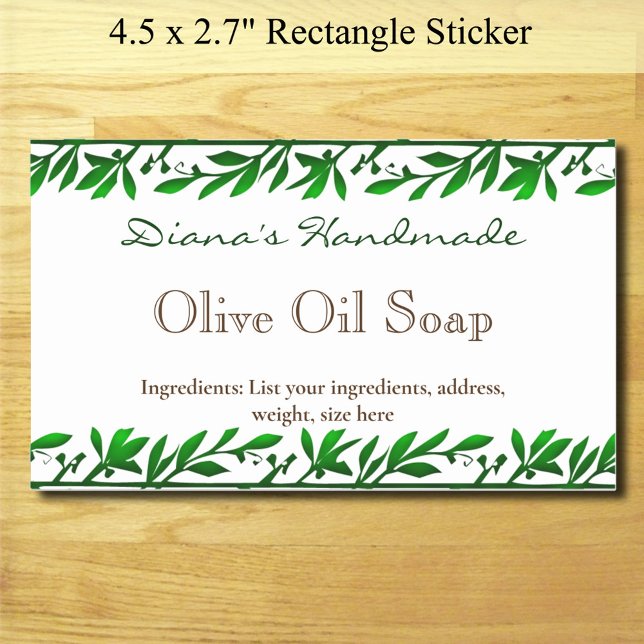 Greenery Garland Custom Soap Product Rectangular Sticker (Creator Uploaded)