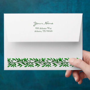 Greenery Garland Editable Return Address Envelope