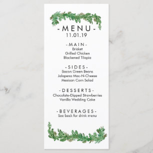 Greenery Garland Event Menu