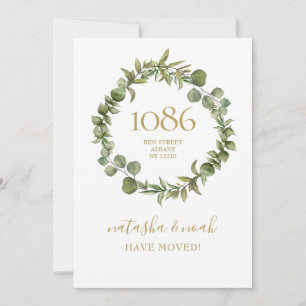 Greenery Garland New Address Moving Announcement