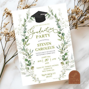 Greenery Gender Neutral Graduation Invitation