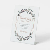 Greenery Geo | Rose Gold Wedding | Hand Sanitizer 