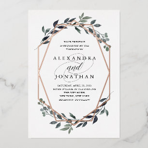 Greenery Geo White   Rose Gold Wedding