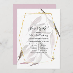 Greenery Geometric Baby or Bridal Shower by Mail Invitation