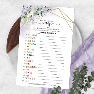 Greenery Geometric Bridal Shower Emoji Pictionary  Flyer
